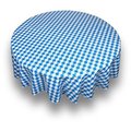 Carnation Home Fashions Carnation Home Fashions PFLN-RD-09 70 in. Round Picnic Check Vinyl Flannel Backed Tablecloth; Blue & White PFLN-RD/09